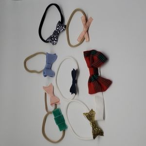 Lot of 8, Little Poppy Co, Nylon Headbands with bows
